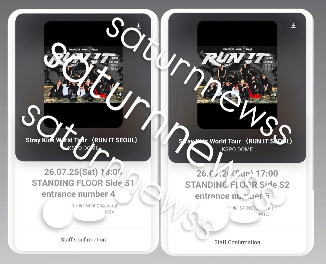 saturnnewss's tweet photo. WTS / want to sell / jual
Stray Kids Run It Seoul
Day 1 - 25.07 - Floor S1 - 4xx
Day 2 - 26.07 - Floor S2 - 5xx
Prefer take all
Bank INA / Paypal OK
DM for details

Masuk venue bareng boleh, aku juga nonton.
Stray Kids World Tour 
#StrayKids #스트레이키즈 
#RUN_IT 
#RUN_IT_SEOUL https://t.co/K0oswd7Utv