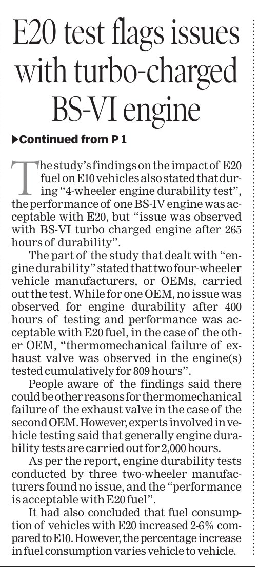 NitinImag's tweet photo. @amitmalviya This isn't about politics. The concerns were documented by ARAI and even SIAM before large-scale E20 rollout. 
The debate is about implementation, vehicle compatibility, and preserving E10 fuel choice for millions of E10-compliant vehicles. https://t.co/COe3hiaiOo