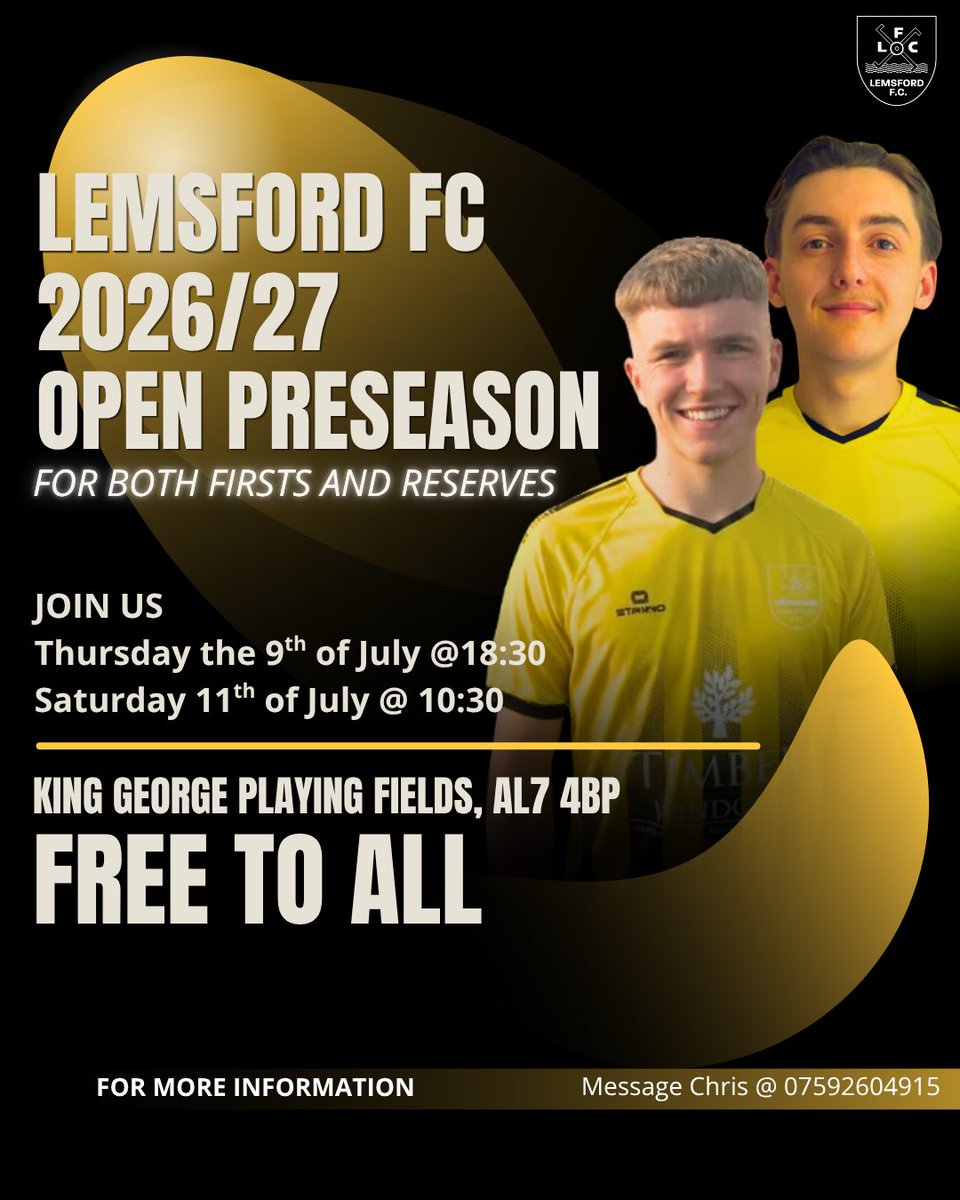 LemmyFC's tweet photo. After the recent success of week 1 of preseason we’re extending the open invite to this week as well!!!

If you or anyone you know wants to come along then send Chris a message ASAP! https://t.co/rB6vEGyO1d