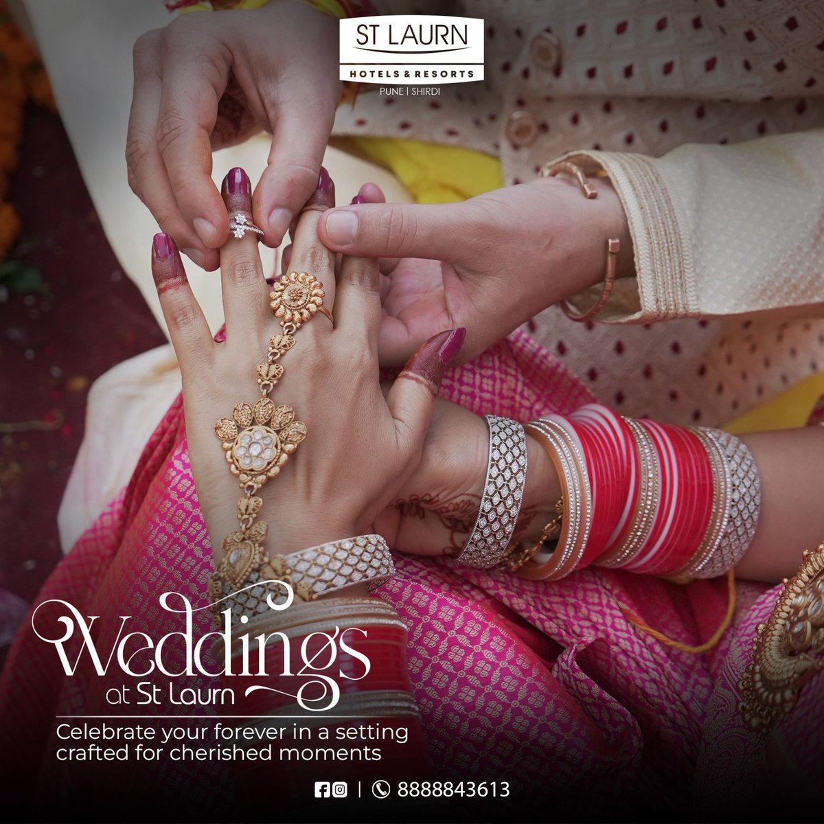 StLaurn_'s tweet photo. Celebrate your forever in a breathtaking setting crafted for moments that stay with you. Make your dream wedding come alive at St Laurn Hotels &amp; Resorts — where elegance meets emotion. 📞 8888843613 #StLaurnWeddings #LuxuryWeddings #PuneWeddings #ShirdiWeddings #WeddingVenue https://t.co/Y2LZLuOkz6