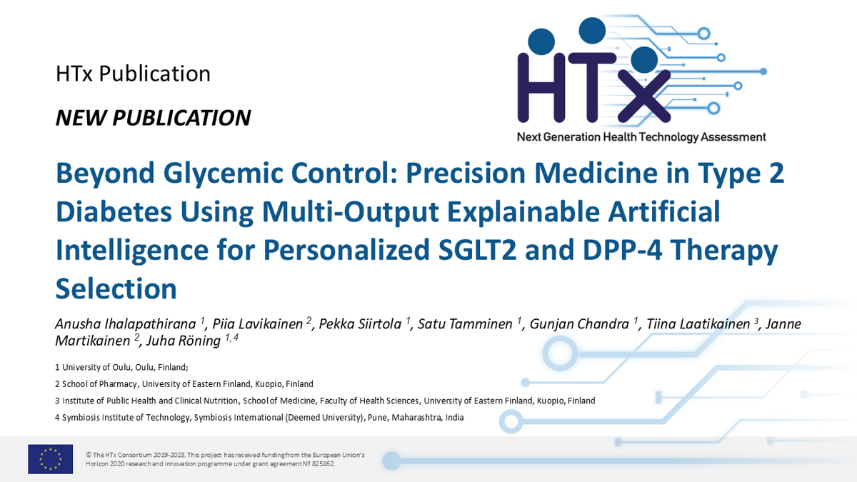 HTx_H2020's tweet photo. 📢New HTx publication exploring how AI can support more personalised treatment decisions for Type 2 diabetes
Read the full article here: https://t.co/uE4UJngQH2

#HTx_H2020 #H2020 #HTA #HorizonEurope #PrecisionMedicine #ExplainableAI #MachineLearning #Type2Diabetes #HealthcareAI https://t.co/w8GuCNOPc0