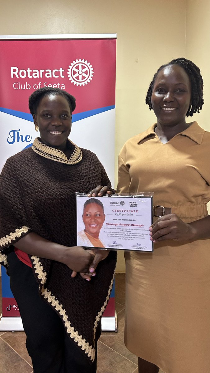 rotaractseeta's tweet photo. THANK YOU to our incredible Guest Speaker, Nanyonga Margaret (Nalongo) from the Rotary Club of Mukono! Last night’s Real talk by on Premarital Well-being was absolutely eye-opening. We deeply appreciate you sharing your wisdom and authentic advice to everyone #rotarylegacy https://t.co/R0NE0Xp2Pz