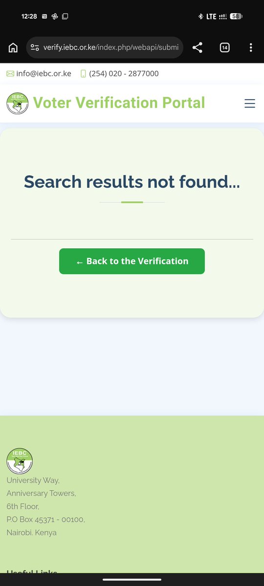 lewis_ngunyi's tweet photo. Wait, is anyone else unable to verify their voter details on https://t.co/7XIRSiq07E

@IEBCKenya please explain why my details are missing from the voter register and they were there just a few months ago 🤔 https://t.co/K8os2kJkfQ