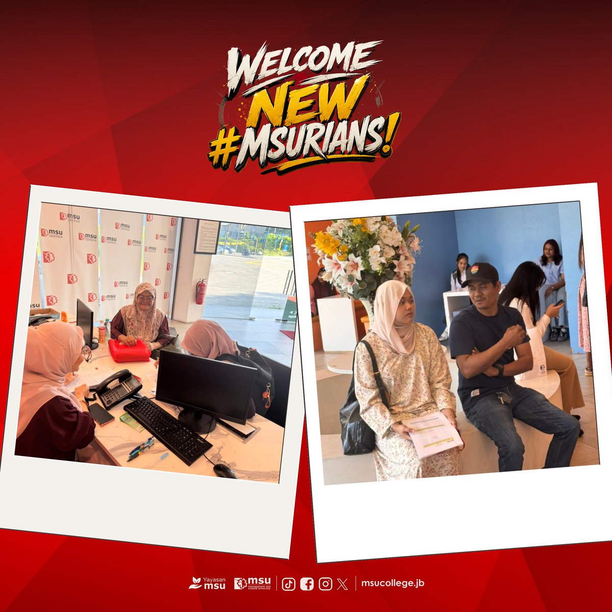 msuc_jb's tweet photo. Welcome, New MSUrians!

Registration day marks the beginning of an exciting new journey. We're delighted to welcome you to the MSU College Johor Bahru and can't wait to see you learn, grow, and succeed. 

🌺❤
#beMSUrians #go2MSU
#MSUmalaysia #MSUCollegeJohorBahru https://t.co/TnzOtpSwNs