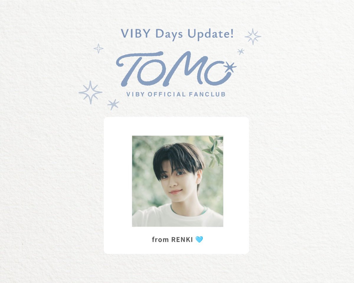 Official_VIBY's tweet photo. [✈️TOMO]

会員限定VIBY Days更新！📝

✍️﹏﹏﹏﹏﹏﹏﹏﹏﹏﹏﹏﹏﹏

　　　from RENKI 🩵
﹏﹏﹏﹏﹏﹏﹏﹏﹏﹏﹏﹏﹏✈️

🔗https://t.co/x6TIKOLFpp

#VIBY #バイビー
#RENKI
#VIBY_TOMO
#RiiMJ
#VIBY_Days https://t.co/hI2LN6YixK