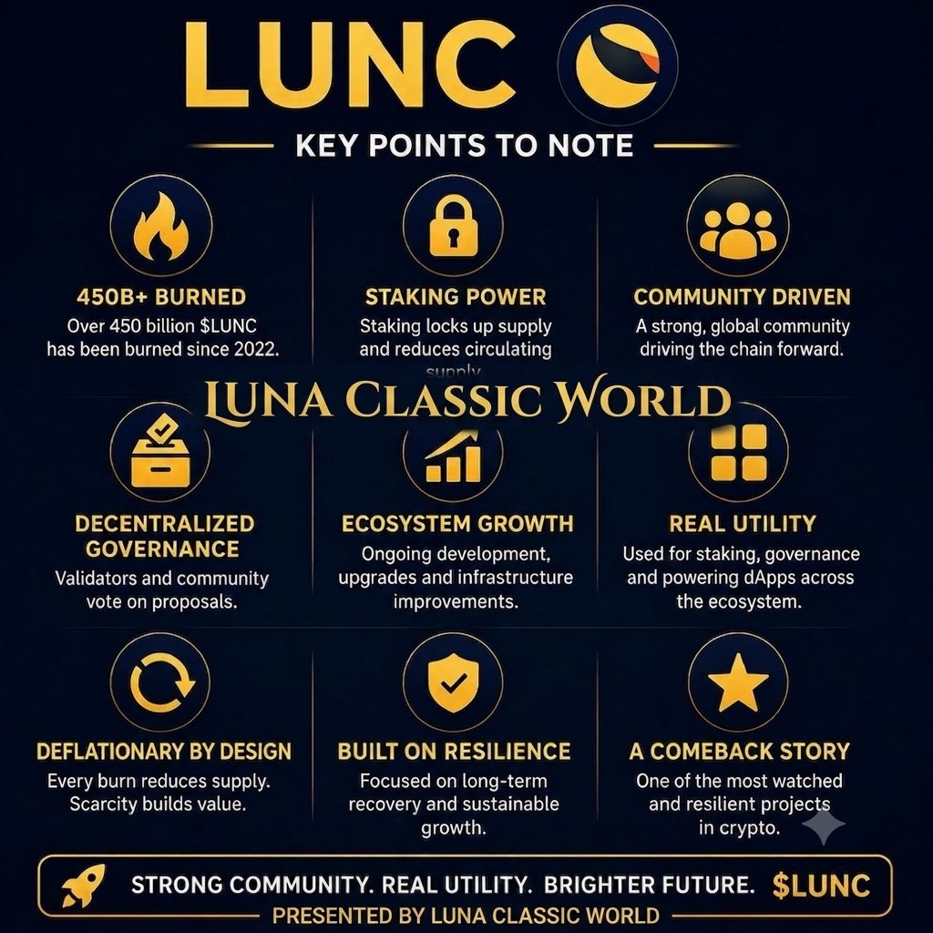 LunaClassWorld's tweet photo. • 450B+ burned 🔥 • Community-driven governance 🗳️ • Staking reduces circulating supply 🔒(Don't forget to stake)
 • Ongoing ecosystem development ⚙️ • Built on resilience, not hype.🚀

The story is still being written. 
#LUNCcommunity #BURN 
#LUNC #USTC #LCW #TerraClassic https://t.co/aU1RY0Fffp
