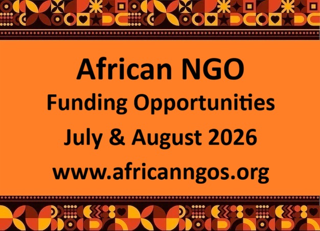 africanngos's tweet photo. Attention African NGOs! View @AfricanNGOs’ list of more than 40 funding opportunities for July &amp; August 2026. Refer to ➡️ https://t.co/w5Q4miXYW4 #AfricanNGOs #AfricanCSOs #FundingOpportunities #Fundraising #Grants #NGOFunding https://t.co/CNVmz2uZga