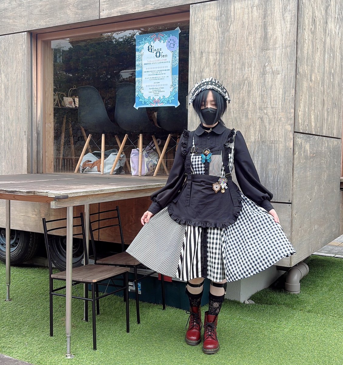 worldsend723's tweet photo. 日曜日の出来事
珍しく女装ののソルさん（服は全て自作）
まるさんに美味しいもの食べさせるなど https://t.co/lRotaDaTII