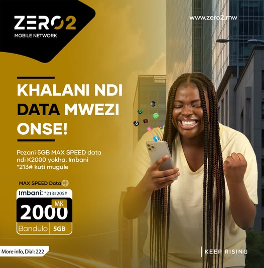 ZERO2_Mw's tweet photo. Khalani ndi DATA  Mwezi onse! Pezani 5GB MAX SPEED Data ndi K2000 yokha. Imbani *213# kuti mugule.
#ZERO2_KEEP_RISING https://t.co/GUQIK5CgRm