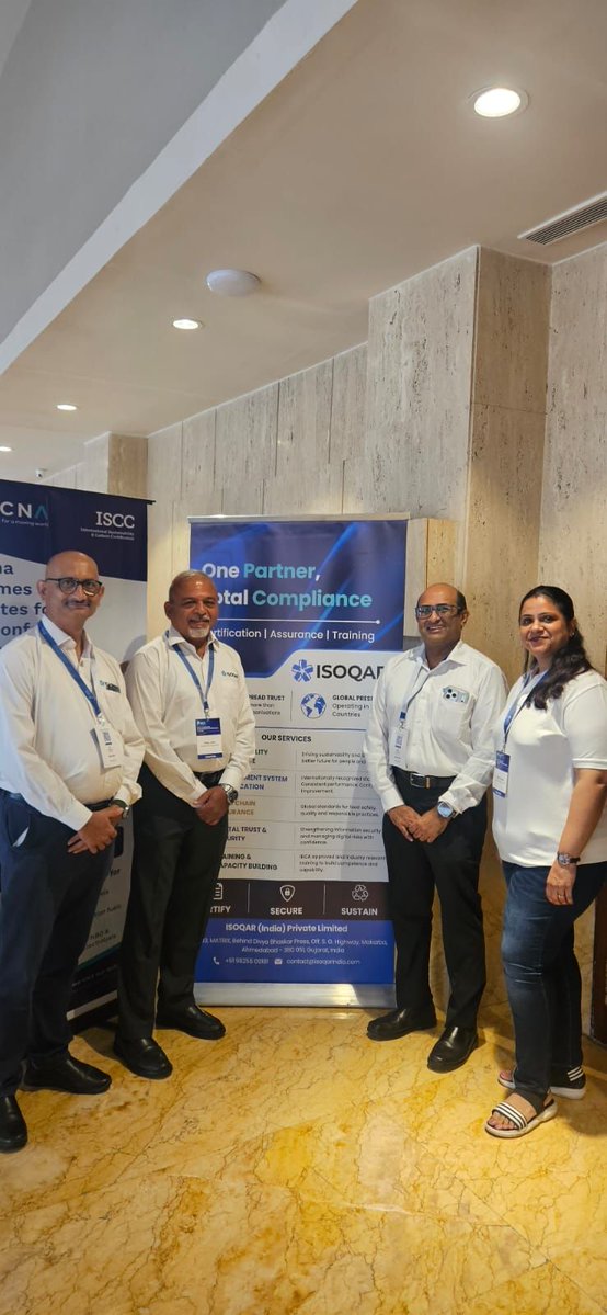 ISOQARIndia's tweet photo. Proud to represent @ISOQARIndia  the Certification Body Partner (Premium) at the @ISCCSystem Conference – Sustainability Certification in India 2026.

Together, we're building a more sustainable future through trusted certification.
#ISCC #Sustainability #ISOQARIndia https://t.co/NqgGqh8QlZ