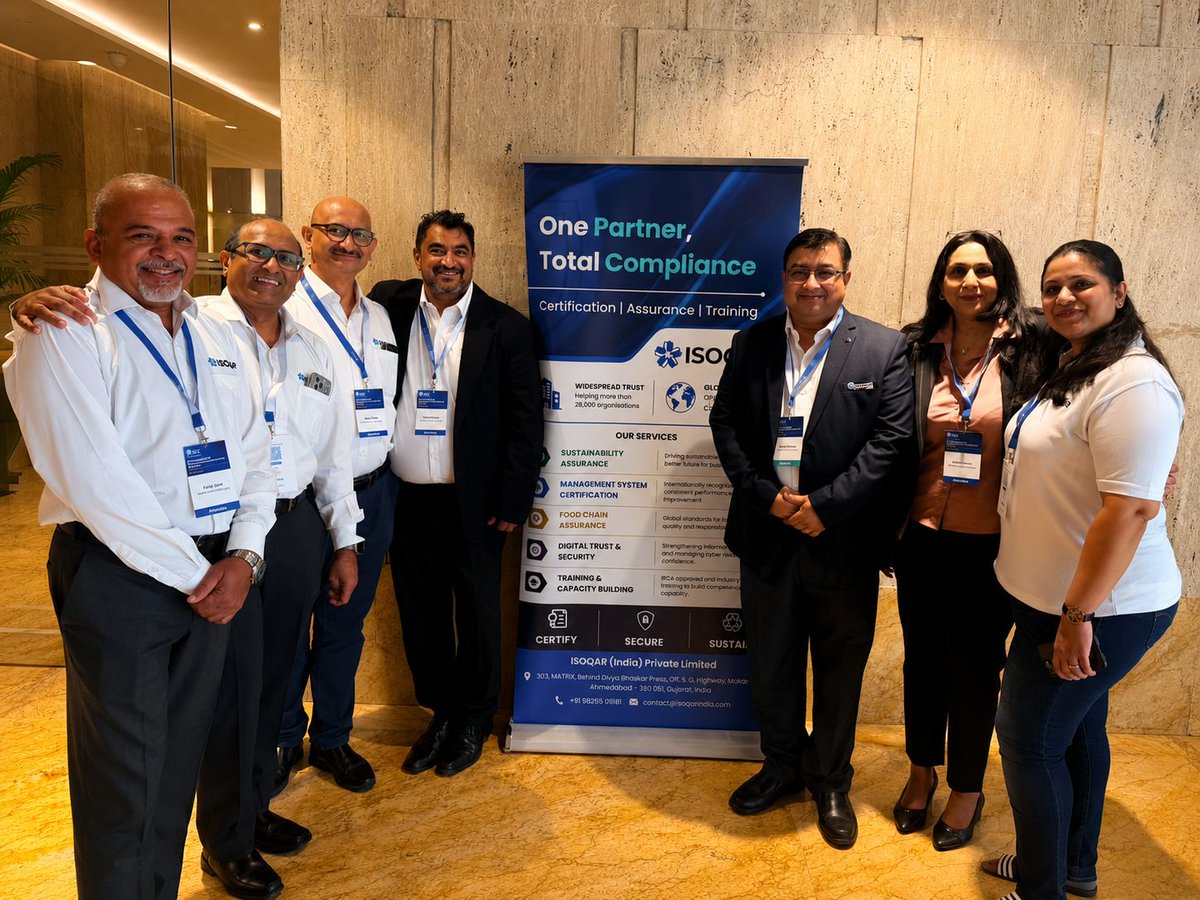 ISOQARIndia's tweet photo. Proud to represent @ISOQARIndia  the Certification Body Partner (Premium) at the @ISCCSystem Conference – Sustainability Certification in India 2026.

Together, we're building a more sustainable future through trusted certification.
#ISCC #Sustainability #ISOQARIndia https://t.co/NqgGqh8QlZ