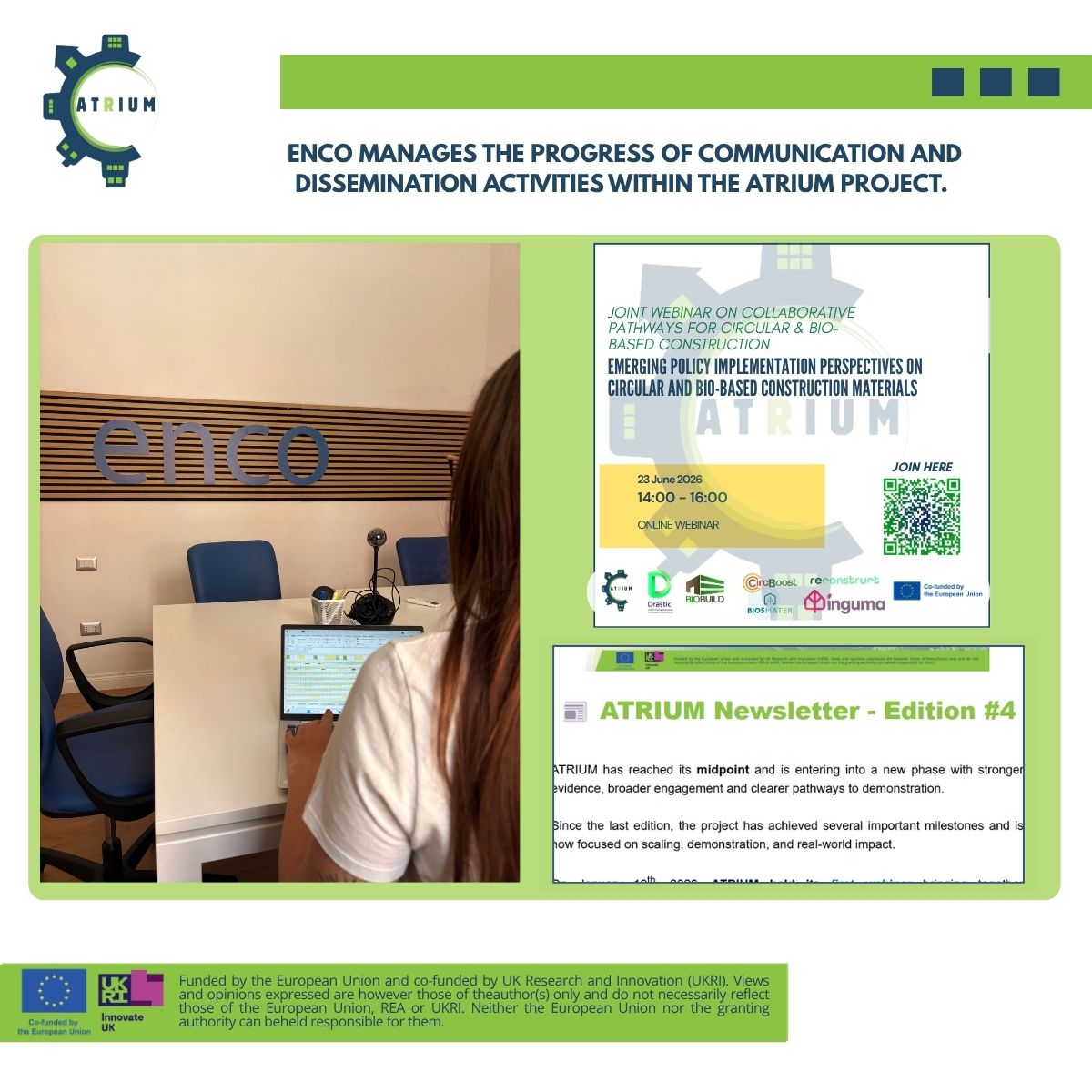 atriumEU_'s tweet photo. Within the #ATRIUM project, @ENCOsrl  leads communication and dissemination activities, sharing results, engaging stakeholders, and promoting webinars, newsletters and outreach materials to increase the project’s visibility and impact across Europe.

#communication #dissemination https://t.co/zgO8uW3oyk