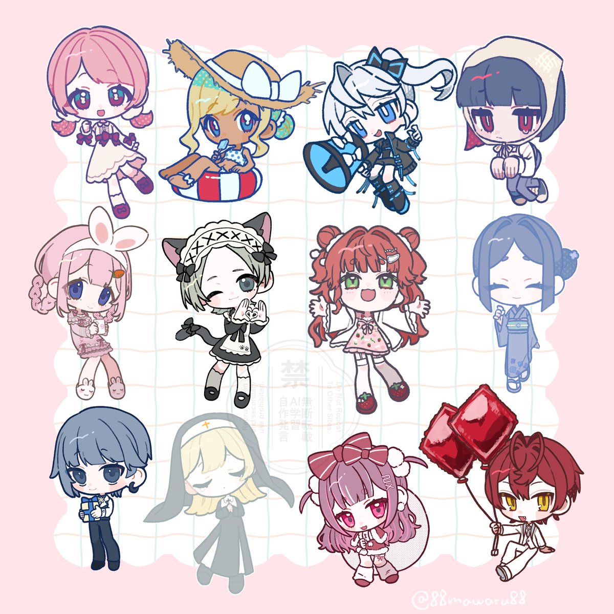 88mawaru88's tweet photo. #skeb #commission 

たくさんデフォルメイラスト描かせてください！ https://t.co/cxLMlVY7ow