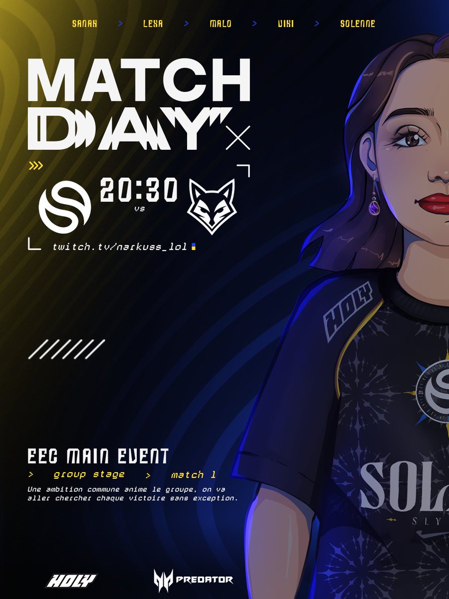 SolaryTV's tweet photo. 🔵 Equal Esports Cup - Group Stage - Mental Rush

Le premier match officiel de Solary Eclipse ☝️🥹

🟨 https://t.co/qRMCswZ28E
🟦 ≃20H30 (dépendant du précédent) - #SLYWIN https://t.co/dh1oIyIig6