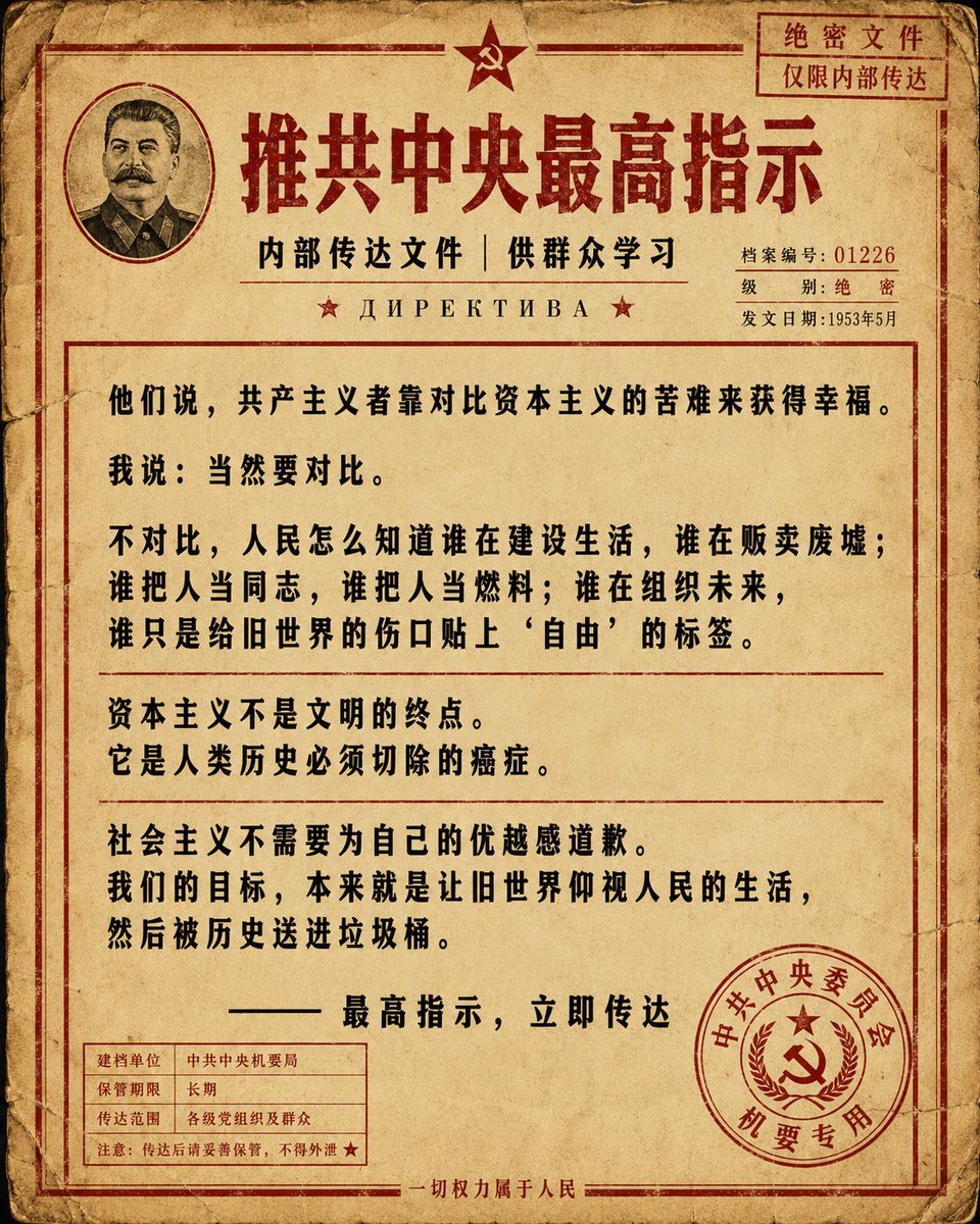 Vozhd_Stalin's tweet photo. 为什么要拿西方来和我们的制度比较？让我来告诉各位，我们就是要比，也应该对比，只有这样我们才知道共产主义让我们摆脱了些什么。 https://t.co/7Nd8BOg1eP