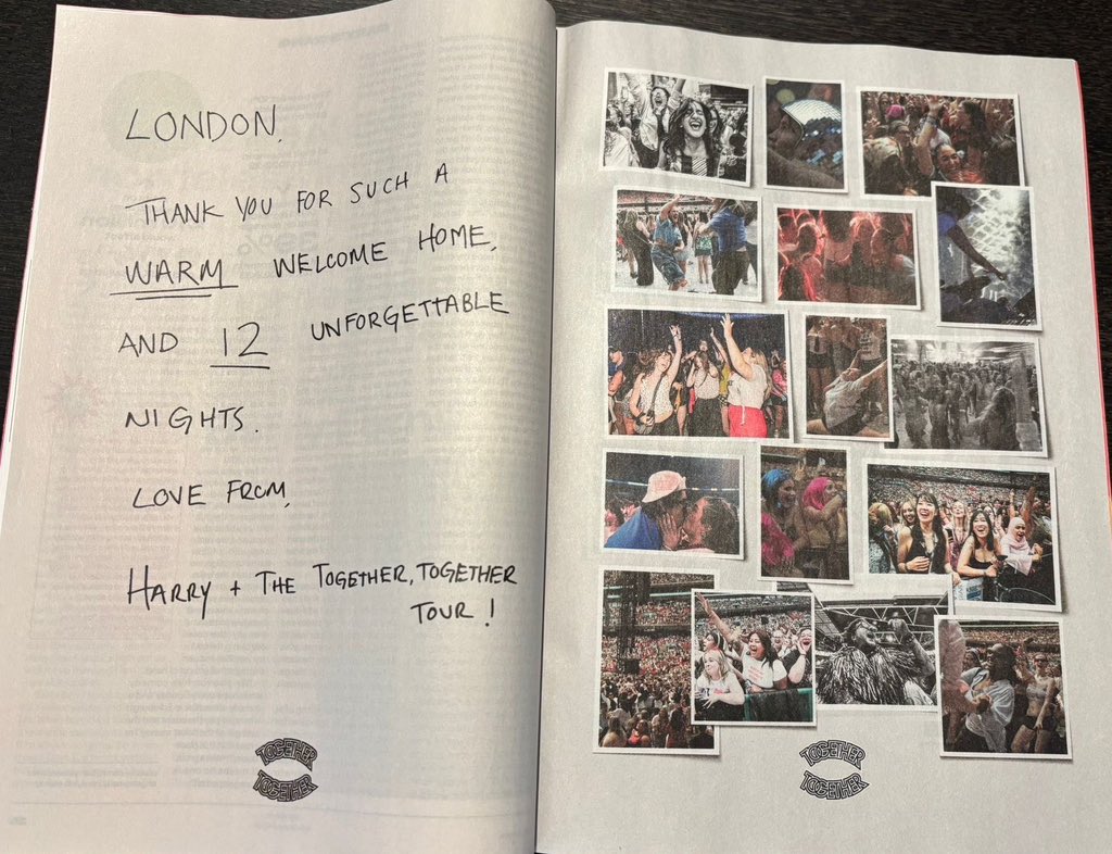 sonnyangelrry's tweet photo. harry putting the thank you note in big issue which helps unhoused people knowing that fans will go out and buy it, i love him so much ❤️‍🩹 https://t.co/WA39kfao8Q