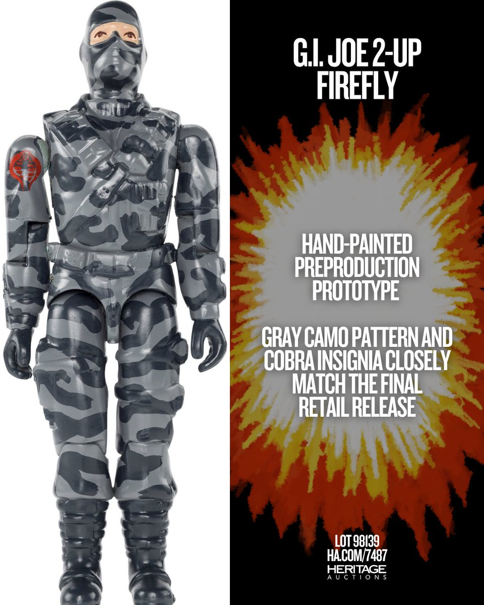 HeritageAuction's tweet photo. G.I. Joe Absolute: An American Icon Auction on July 12

Renowned Hasbro executive Derryl DePriest’s collection anchors landmark sale featuring original artwork, prototypes, and legendary G.I. Joe rarities.

🚨https://t.co/v2YesMyKeN