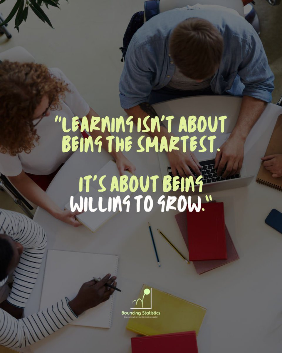 BouncingStats's tweet photo. 🌱 Learning isn't about being the smartest. It's about being willing to grow.

Growth doesn't happen because we have all the answers. It happens when we're willing to ask questions, embrace challenges and learn from our mistakes.

#MindsetMatters #BouncingStatistics https://t.co/Yo8LPRaho2
