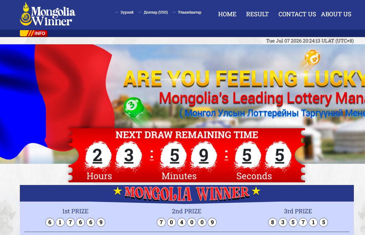 superttj88's tweet photo. Pengeluaran Hasil Result Mongolia 07 Juli 2026 :
Result : 617669
Shio : Anjing
Selamat kepada para pemenang!
LINK RESMI : www[.]mongoliawinner[.]com (akses VPN)

#Totojitu #ResultMongolia #Resultterpercaya https://t.co/L0bSOWEwlK
