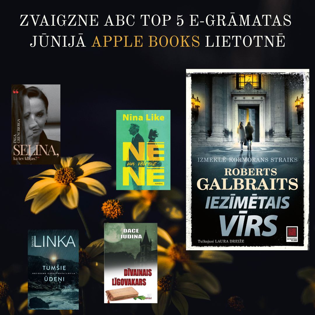 eGramatasRuna's tweet photo. Jūnijā Apple Books lietotnē vispopulārākā @zvaigzneabc e-grāmata bija Roberta Galbraita kriminālromāns “Iezīmētais vīrs”. https://t.co/Jv4PsMQRET https://t.co/RCpklXnZJ1