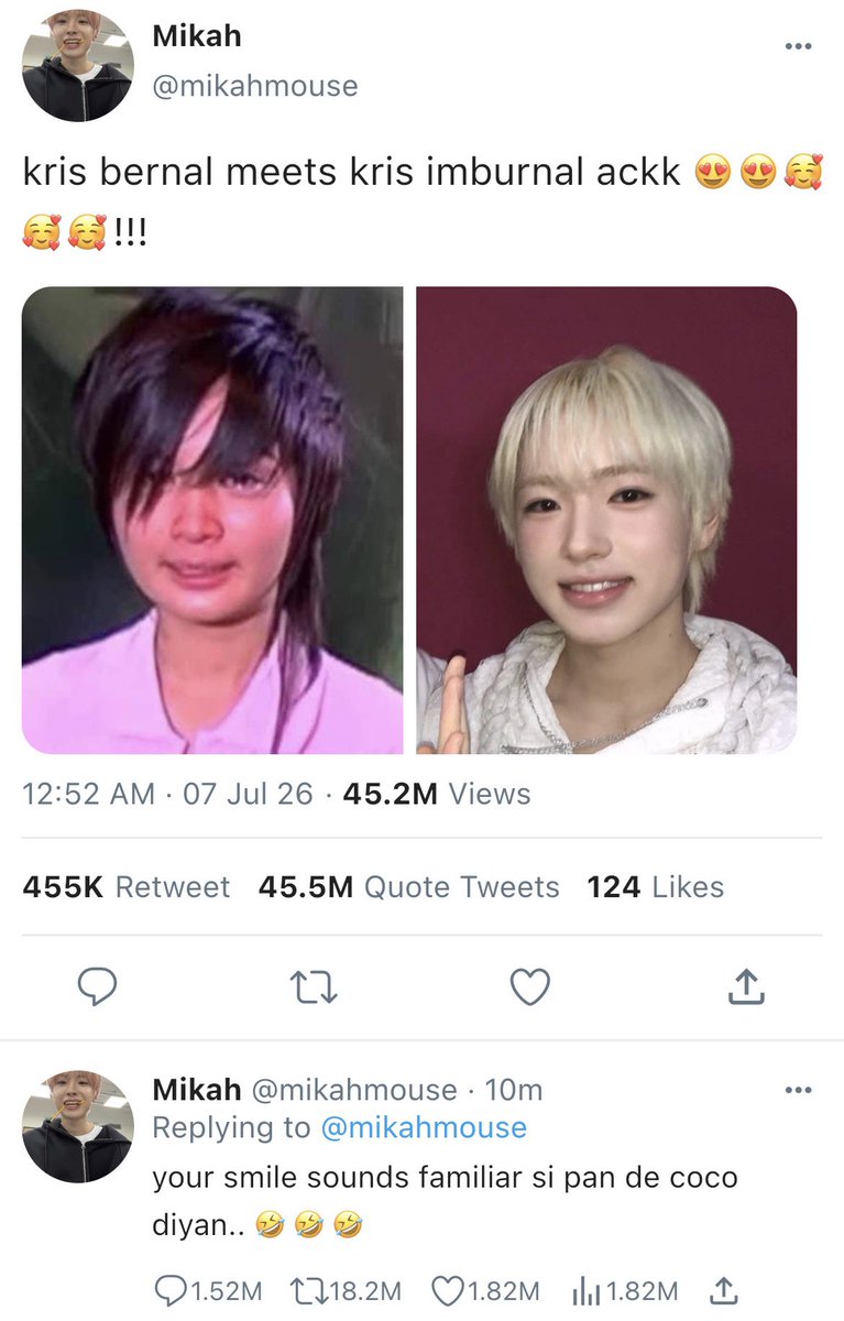 tteokdotcom's tweet photo. kris bernal napilitan ngumiti ka-lookalike spotted 📍

#sakuryo one tweet au na may sprinkle ng #yuriku na di pa din bati dahil sa limited edition beyblade https://t.co/kphTUZGYfR