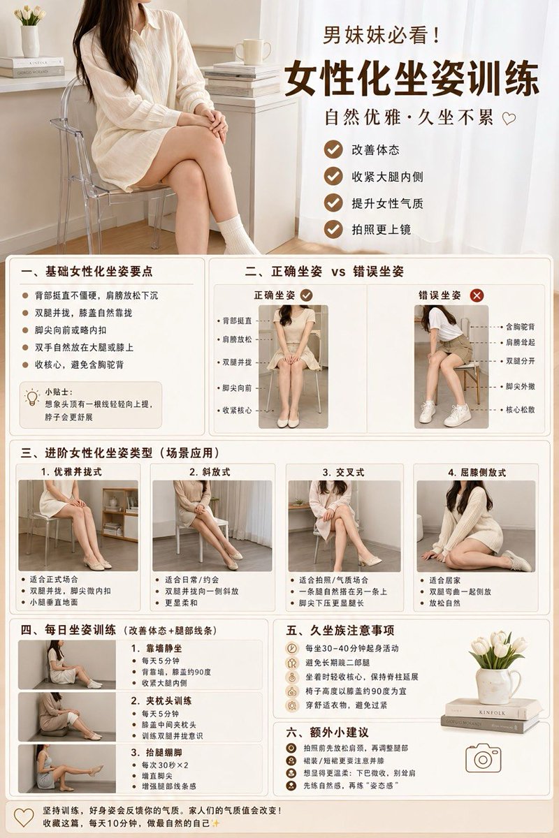 moonlight_ruri's tweet photo. 男妹妹必看的，女性化坐姿训练 https://t.co/9AdY31XaUC