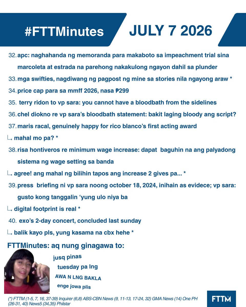 fttm_ph's tweet photo. FTTMinutes of the day: July 7, 2026 https://t.co/rfl31HxItd