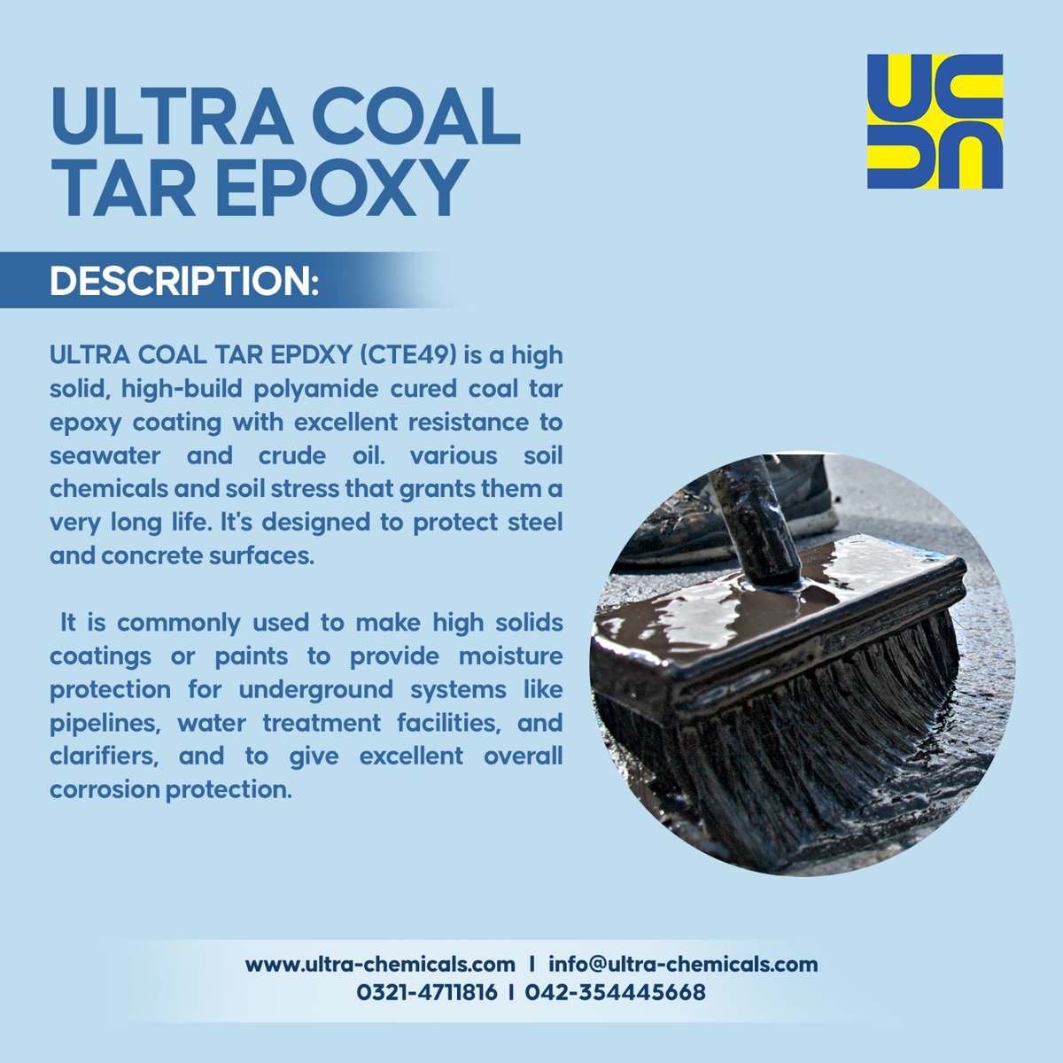 Ultra_Chemicals's tweet photo. Protect your critical infrastructure with the advanced performance of Ultra Coal Tar Epoxy (CTE49) from Ultra Construction Chemicals.
☎️ : 04235445668
📱 : 03214711816
🌐 : https://t.co/w6eagxW5ej
#UltraConstructionChemicals #CoalTarEpoxy #CTE49 #ProtectiveCoatings #EpoxyCoating https://t.co/XqmpB51kXw