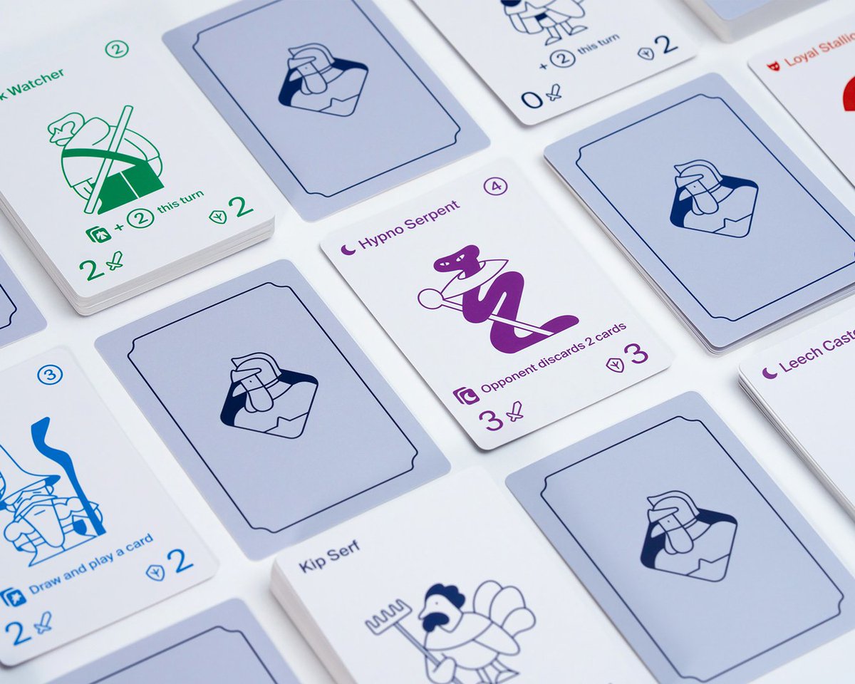 timokuilder's tweet photo. KIPPEN means “chickens” in Dutch. It’s a deck building game where you basically want to get rid of your chickens, since they’re lowest in the pecking order, and build a strong army of weirder creatures instead. A wizard toad. A bow-shooting fox. A vampire wolf. https://t.co/JhHQYyM9nz