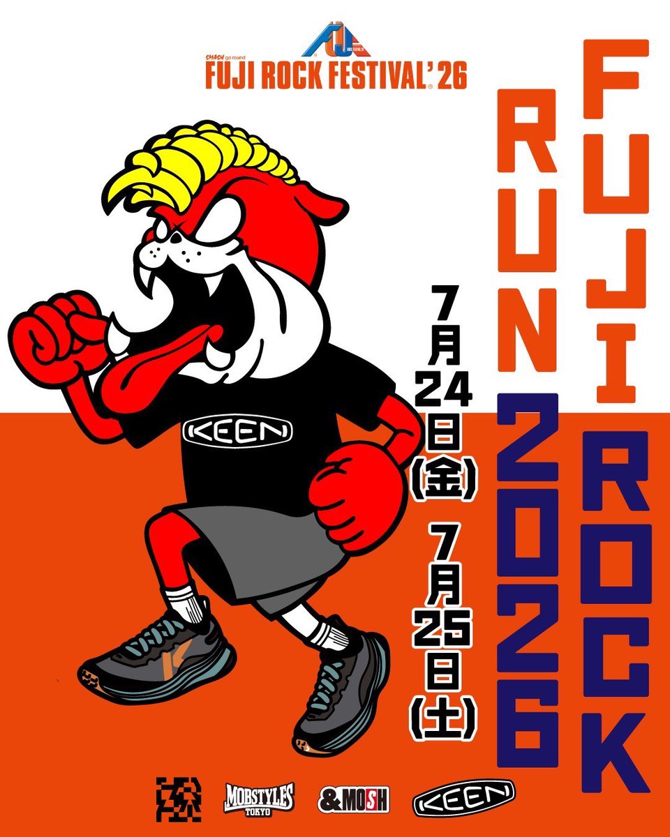 mobstyles_staff's tweet photo. 【NEWS!!】
FUJI ROCK FESTIVAL '26会場にて、
ランイベント フジロックラン'26 を7/24(金),25(土)の2日間開催！
詳細とお申し込みはこちらから！
 
https://t.co/e75wFvQJ57
 
@fujirock_jp  @KEEN_Japan 
#fujirock #フジロック
#MOBSTYLES #走るひと #KEEN
#フジロックラン #フジロックラン26 https://t.co/xkgvPvLlf3
