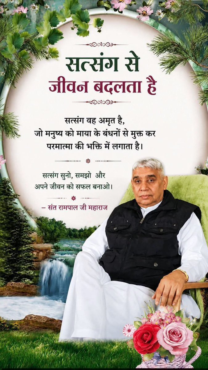 GeetaDehar20378's tweet photo. #सत_भक्ति_संदेश
🔸सत्संग से जीवन बदलता है
सत्संग वह अमृत है, जो मनुष्य को माया के बंधनों से मुक्त कर परमात्मा की भक्ति में लगाता है।
सत्संग सुनो, समझो और जीवन को सफल बनाओ ।✨ https://t.co/KWEz1LcoPd