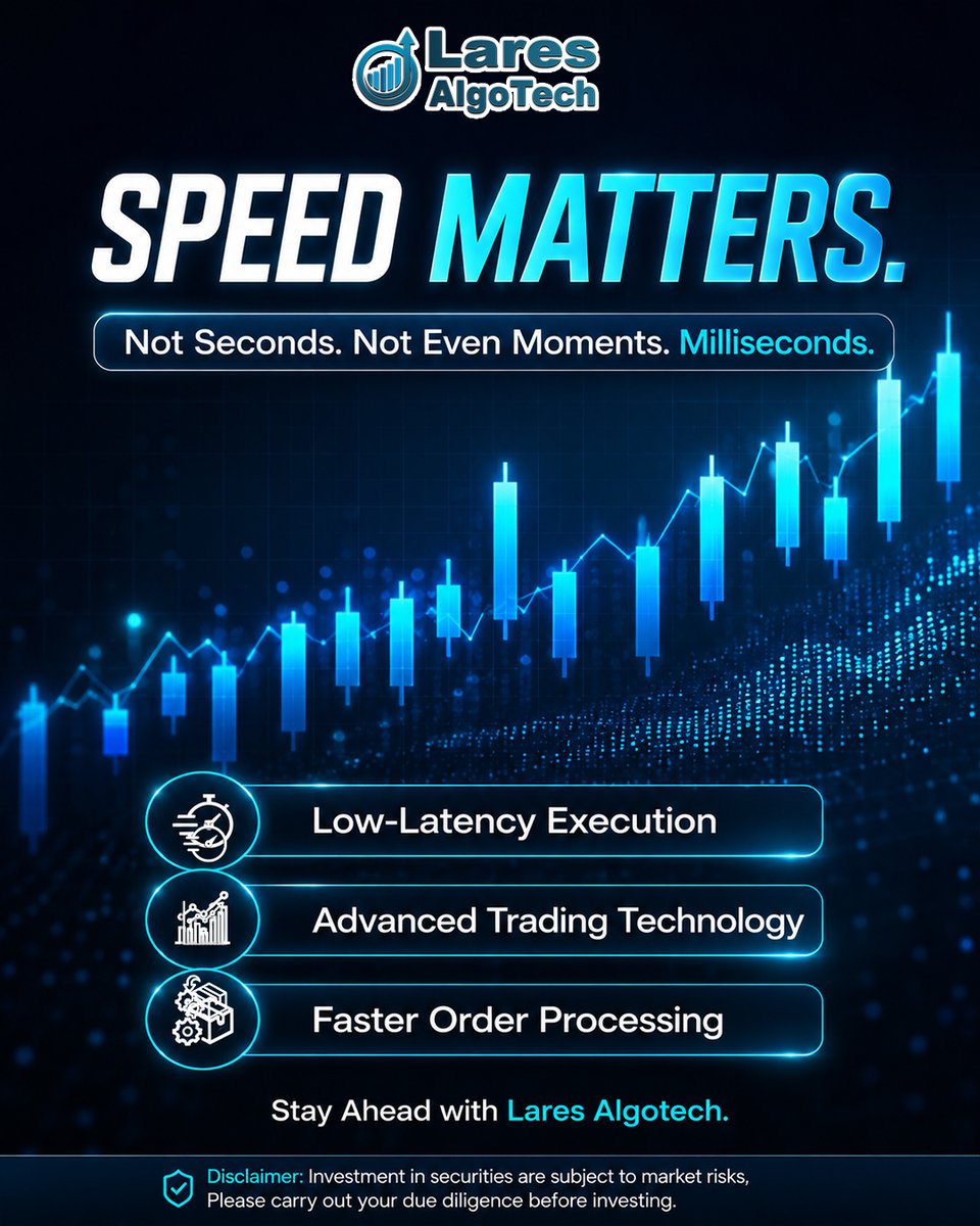AlgoLares's tweet photo. SPEED MATTERS.

Not Seconds. Not Even Moments.
Milliseconds.

Low-Latency Execution
Advanced Trading Technology
Faster Order Processing

Stay Ahead with Lares Algotech.

#trading #stockmarket #viral #insta https://t.co/arpd43NNJs
