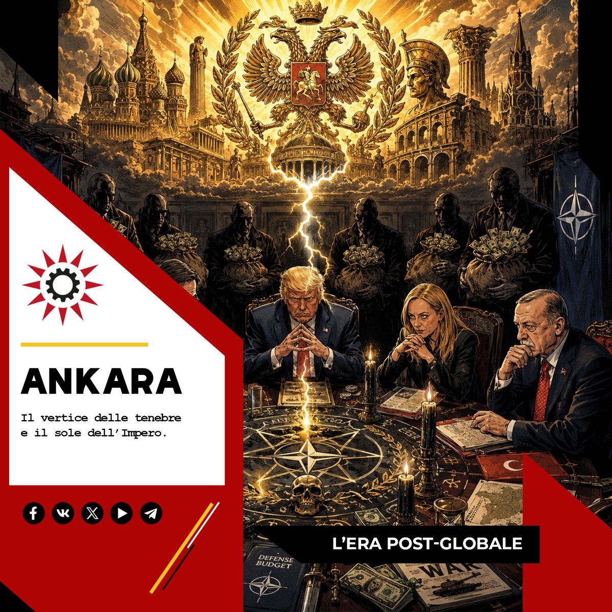 C_Multipolare's tweet photo. 🔥#NATO is the armed bookkeeping of a dying unipolar order: debt, fear, escalation, submission.
⚔️Against Atlantic plutocracy, #Dugin and #Evola point to #Empire: hierarchy, spirit, unity-in-difference, civilization as destiny.
🔴Full essay on FB: https://t.co/QPLTmjFfd6 https://t.co/nk6SkMbAwL