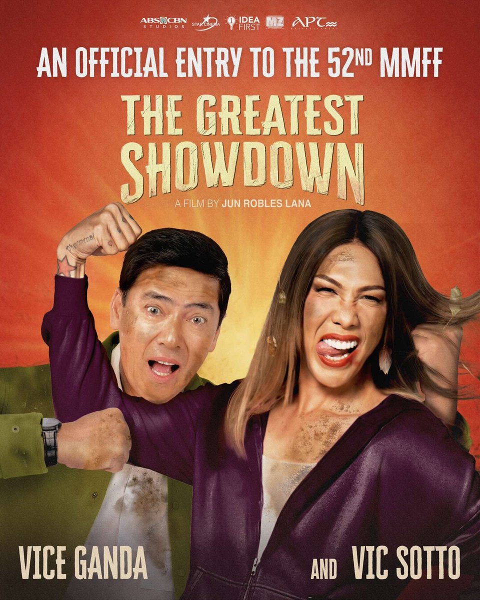 kanechoa's tweet photo. The Greatest Showdown is now an official entry to the 52nd MMFF! 😍

Catch the Unkabogable Superstar Vice Ganda and Bossing Vic Sotto in a film by Jun Robles Lana. ❤️ Exclusively in cinemas December 25, 2026!

#TheGreatestShowdown
#MMFF2026 #MMFF52 https://t.co/IZejKYmTjO