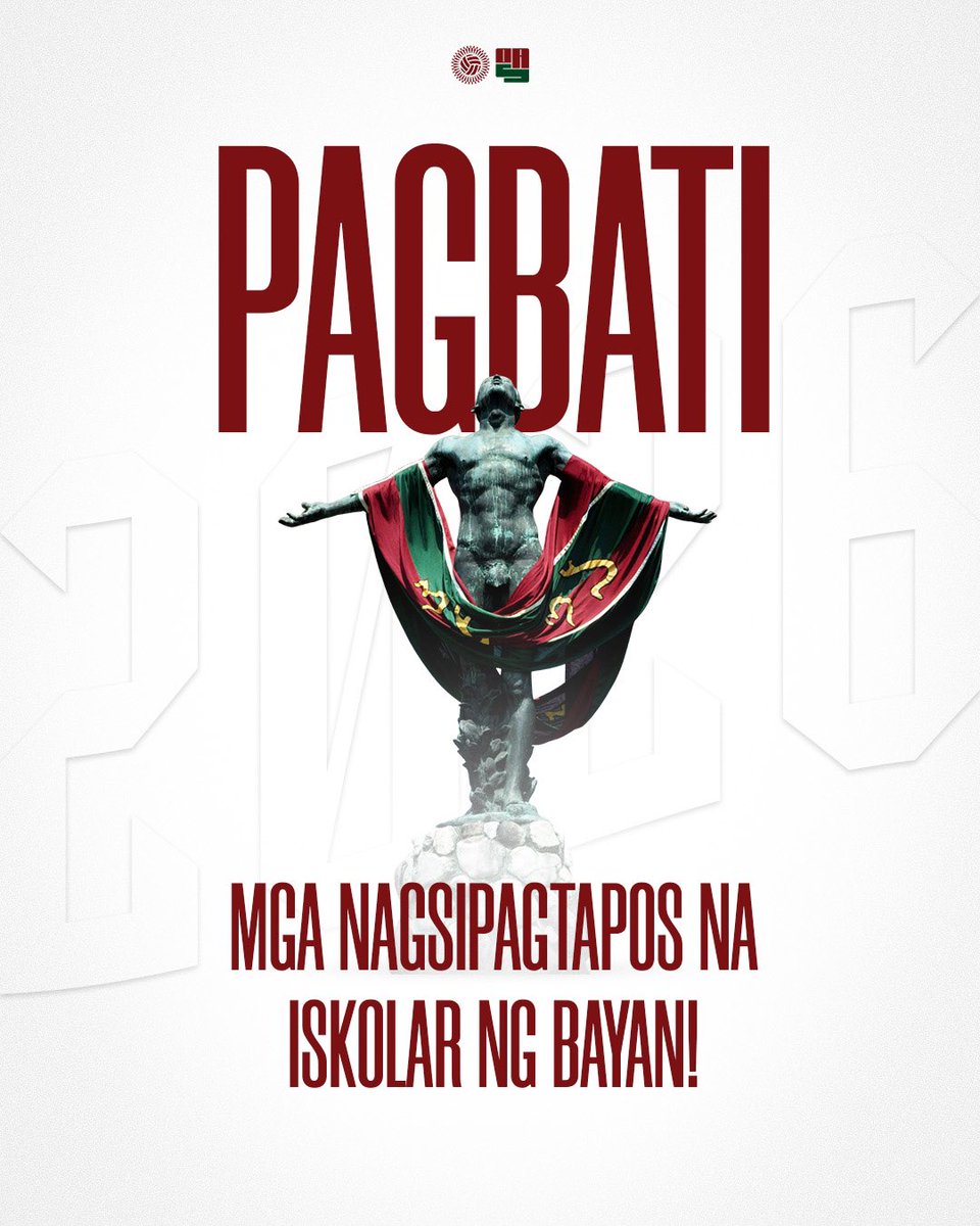 upwvt's tweet photo. PAGLINGKURAN ANG SAMBAYANAN ✊

Pagpupugay sa mga nagsipagtapos na Iskolar ng Bayan!

Dalhin ninyo ang giting at tapang na hinubog ng mga hamon at ang talinong pinanday ng mga taon ng pag-aaral sa loob ng unibersidad. https://t.co/fVyd5CmKGs