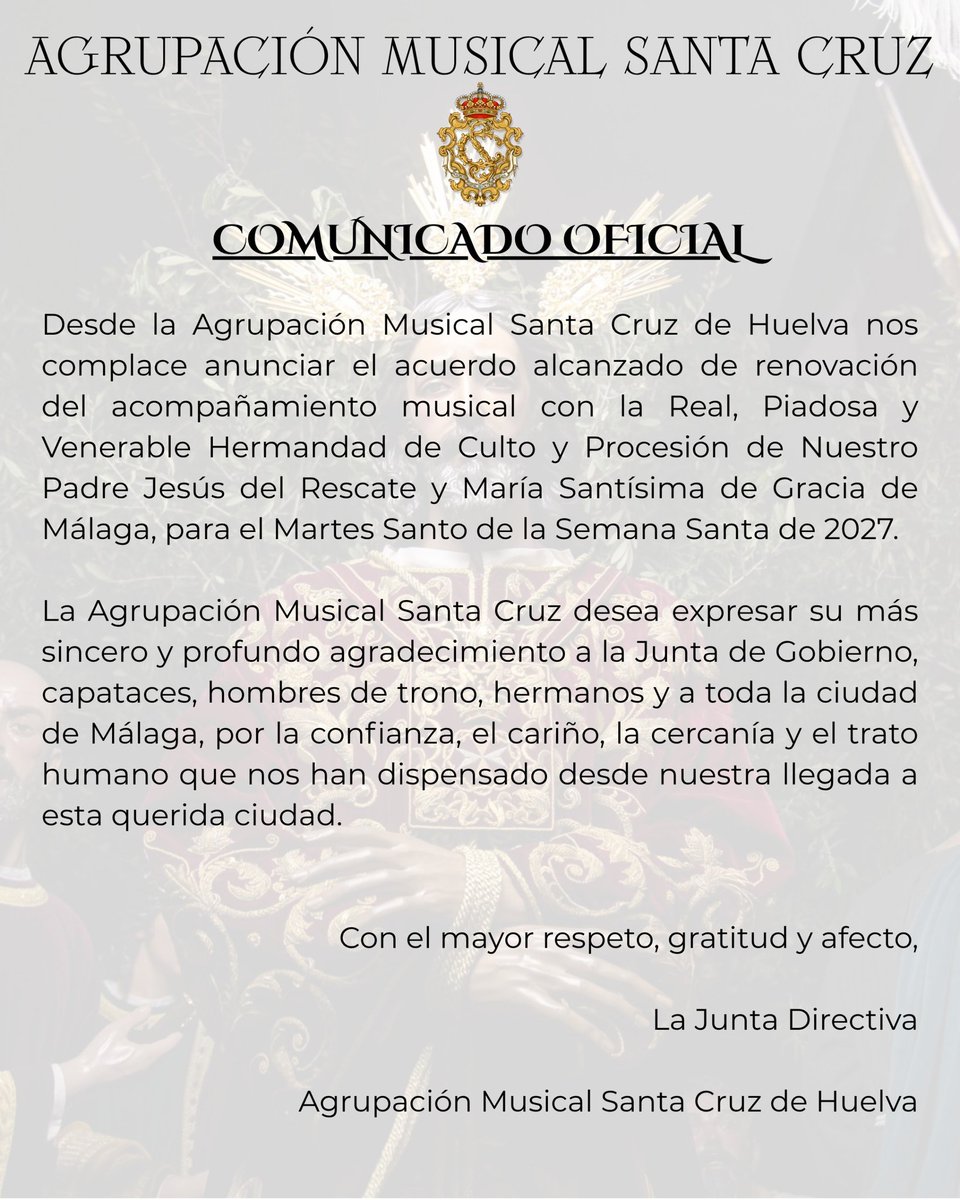 SantaCruzHuelva's tweet photo. COMUNICADO OFICIAL 📣 https://t.co/q5AetfcmWr