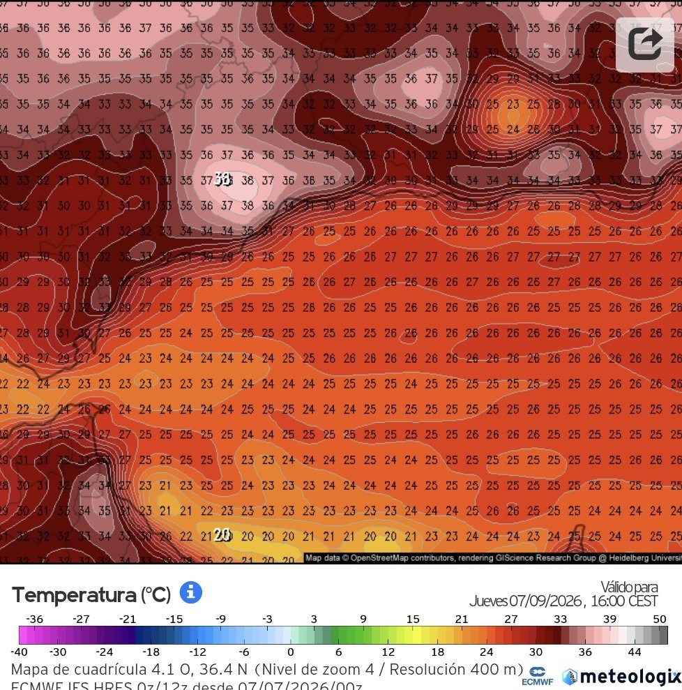 ElTiempoEnMlag1's tweet photo. El terral regresará a #Málaga este jueves y viernes, con un notable aumento de las temperaturas.🌡🔥 https://t.co/rctm0tBBUN