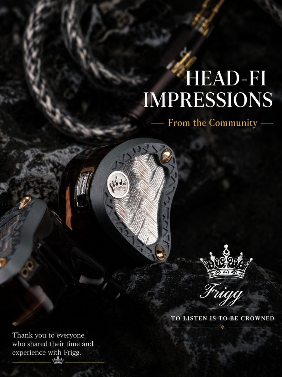 kinera13's tweet photo. Every impression tells part of Frigg's story.
Thank you to everyone on Head-Fi and beyond who shared your time, your music, and your honest thoughts with us.
Your words inspire what comes next.
👑 To Listen Is To Be Crowned.
#Kinera #Frigg #HeadFi #Audiophile https://t.co/A0BxUm3Obv