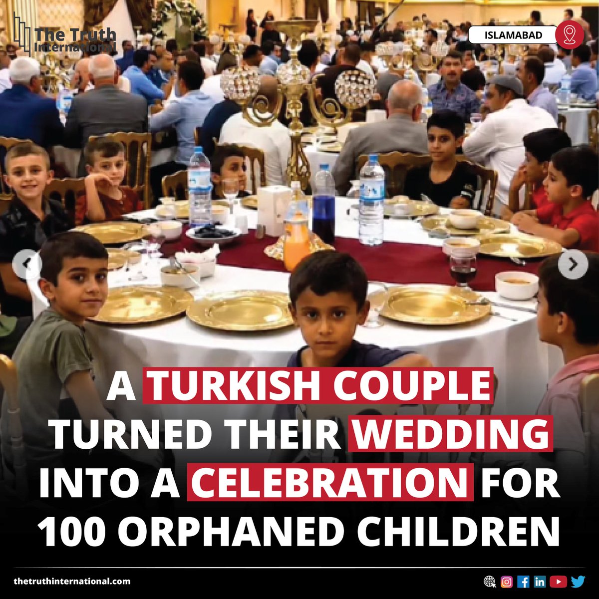 ttimagazine's tweet photo. Watch How a Turkish Couple Turned Their Wedding into a Celebration for 100 Orphaned Children
FOR MORE DETAILS: https://t.co/1LEggr65Po
#TurkishCouple #Turned #Wedding #Celebration #100OrphanedChildren #TTI https://t.co/37OlBAykqC