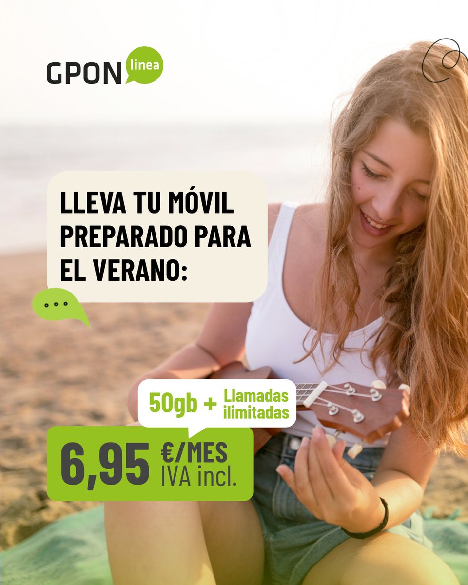 GponLinea's tweet photo. 📲 Llamadas ilimitadas + 50GB desde 6,95€/mes con IVA incluido
 
Más información ℹ️ 956 762 034
✅GPON, tu compañía local de confianza.
.
.
#gpon #movil #lalineadelaconcepcion #tarifas #gponlinea #telefonia https://t.co/rsxKiQpV7N