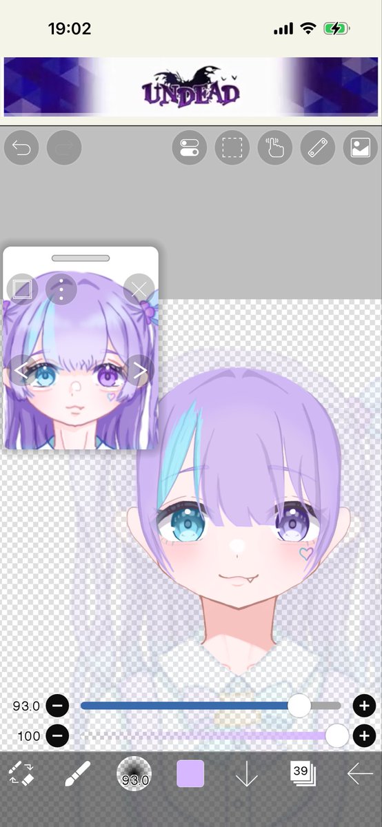 Toka_Sumire's tweet photo. 1回描いたもの��もう1回VTuberぽく書き直してるんだけど3時間半でここまでしかかけてないのまじですか？ https://t.co/sWMF2ESYPm