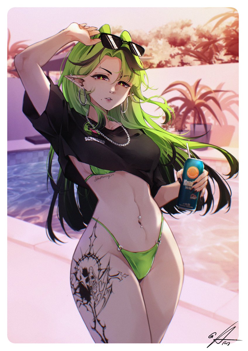 crazy_artcorn's tweet photo. GTA trend but with my mascot as a hot woman lol https://t.co/z4koefNFk4