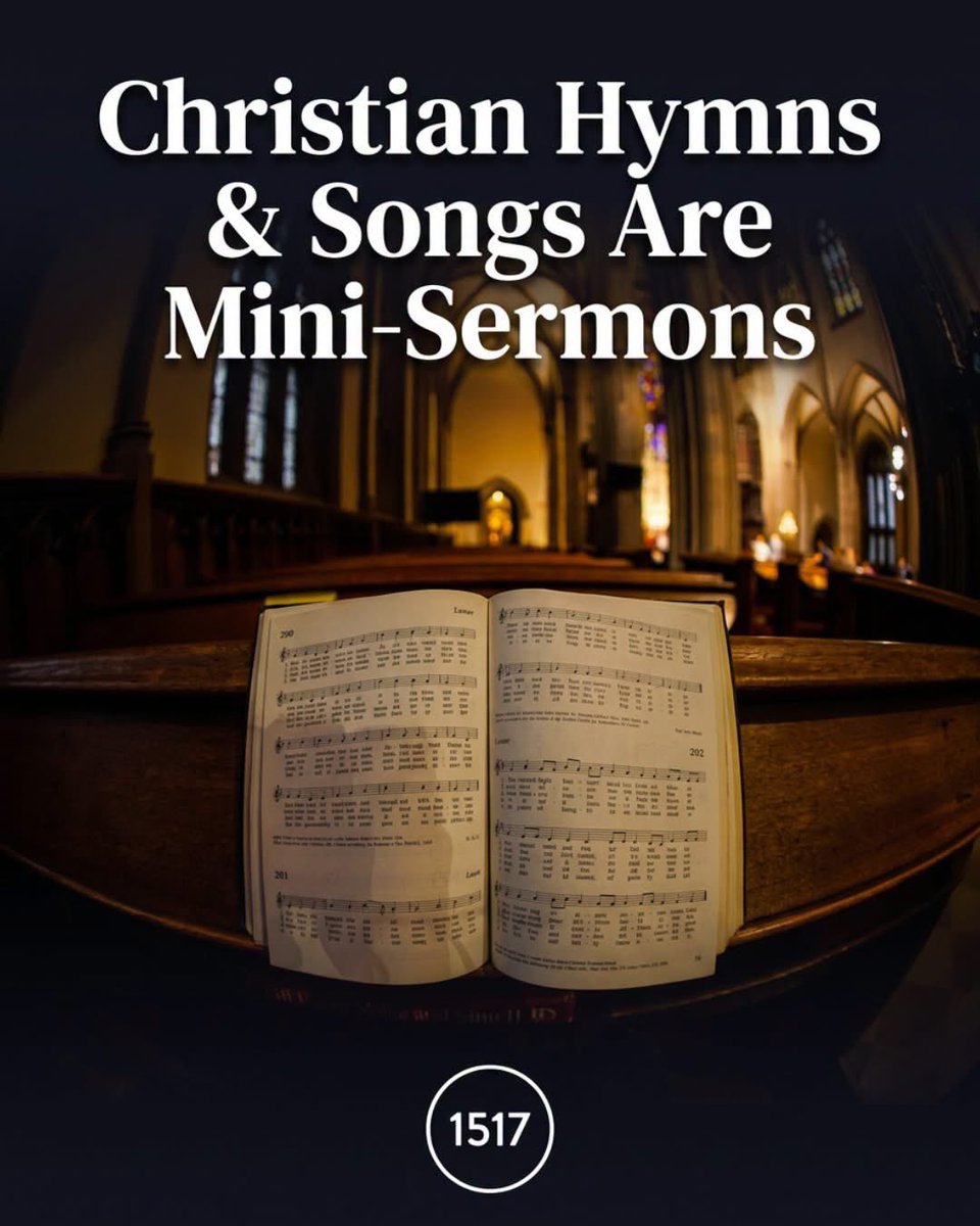 birdchadlouis's tweet photo. Most Christian worship services don’t have just one sermon. They have three, four, five, or six. One is spoken; the others are sung.

Of course, there is the sermon preached by the pastor, based upon the Word of God.

But there are also the hymns and songs sung by the congregation. Each of these is a miniature musical sermon. In them, we proclaim the word of God to one another.

That’s why the hymns and songs we sing matter. They are not filler between the important parts of the service. They are not to be chosen flippantly. They are one of the most vital parts of the service. Through them, the word of God is confessed, taught, and proclaimed in song.

This began early in Israel’s life and continued in the Psalms. We see it in today’s Bible in One Year reading from Deuteronomy 31. The Lord commanded Moses, “Now therefore write this song and teach it to the people of Israel. Put it in their mouths…” (Deut. 31:19).

The Song of Moses was not entertainment. It was instruction. It was theology set to music. God gave it to his people so that it would be a witness among them (Deut. 31:19-22). As they sang it, they were proclaiming God’s word to one another.

The same practice continues in the church. Paul exhorts believers to teach and admonish one another “with psalms and hymns and spiritual songs” (Col. 3:16). Likewise, he tells the Ephesians to address one another “in psalms and hymns and spiritual songs” (Eph. 5:19).

Notice that we sing not only to God but also to one another. As the congregation joins its voices together, Christians are teaching, encouraging, comforting, and admonishing their neighbors with the truths of God’s word.

So the next time you gather with the body of Christ, remember that when you sing, you are doing more than making music. You are proclaiming the word of God to the people around you. The person beside you is preaching to you in song, and you are preaching to them.

P.S. Turn down the organ and/or lower the volume of the band, so we can actually hear one another singing the words. Please!
