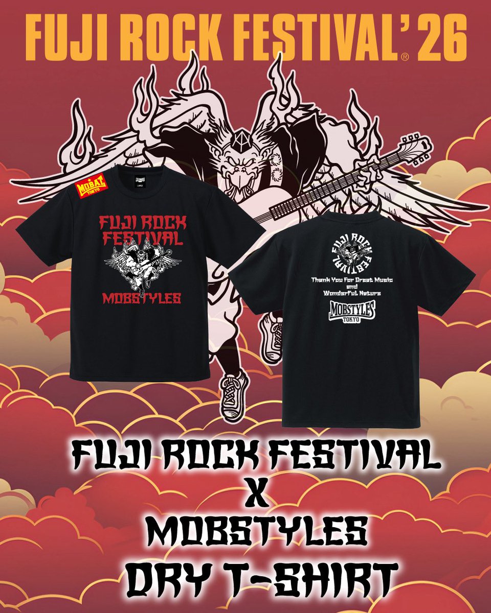 mobstyles_staff's tweet photo. 【NEWS!!】
「FUJI ROCK FESTIVAL’26」 オフィシャルコラボグッズ 販売決定！

昨年も完売したコラボアイテムが今年も登場！MOSH PANTSとDRY Teeを会場物販エリアにて販売します！
この機会をお見逃しなく！！

@fujirock_jp

#fujirock #フジロック
#MOBSTYLES
#フジロックラン https://t.co/o74zA6VgWq