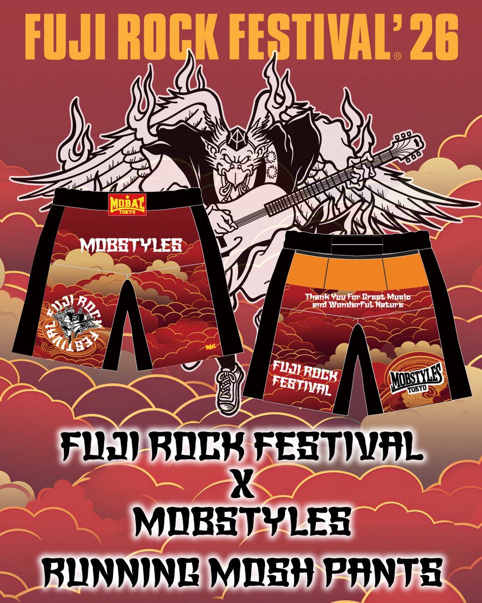 mobstyles_staff's tweet photo. 【NEWS!!】
「FUJI ROCK FESTIVAL’26」 オフィシャルコラボグッズ 販売決定！

昨年も完売したコラボアイテムが今年も登場！MOSH PANTSとDRY Teeを会場物販エリアにて販売します！
この機会をお見逃しなく！！

@fujirock_jp

#fujirock #フジロック
#MOBSTYLES
#フジロックラン https://t.co/o74zA6VgWq