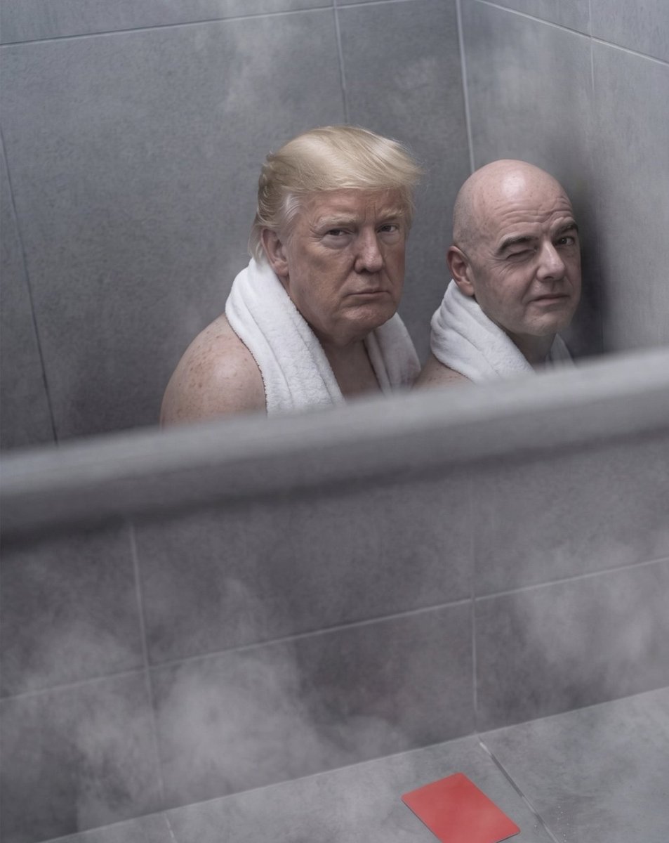 ByronAdlam's tweet photo. Donald Trump "I've never met Infantino before in my life, honest". #world_cup #soccer #Footballcommunity https://t.co/ycL6kHdj5T