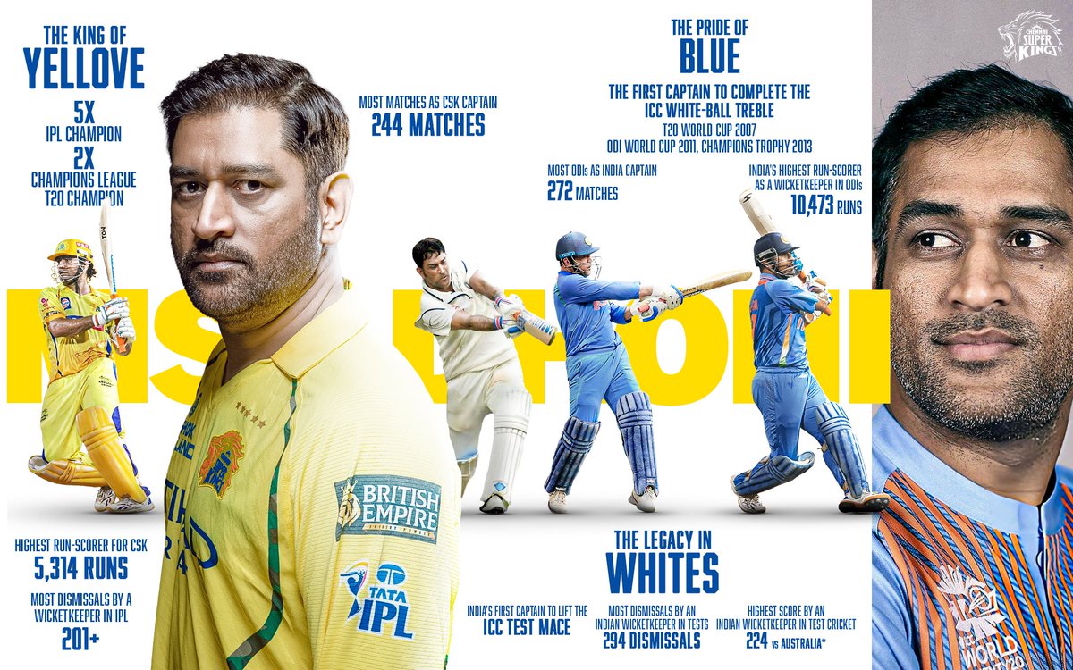 ChennaiIPL's tweet photo. One Name. Endless records! 🦁

#HappyBirthdayThala #WhistlePodu https://t.co/vTfufL3gMe