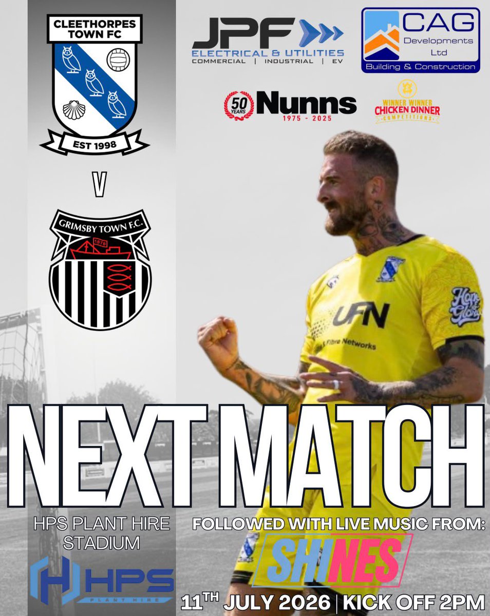 CleeTownFC's tweet photo. Tickets selling fast for Saturdays game vs @officialgtfc so don’t delay. 
@thelindenclub open from 6-9pm tonight and tomorrow 
Also available from the following local reatailers
Please check directly with the other selling venues for their open times 
the gingerbread house humberston 
holidays by design cleethorpes 
cleethorpes taphouse kitchen 
Nags Head Laceby 
Green Keeper Inn Tetney GC
#owls #gtfc #cleethorpes #grimsby