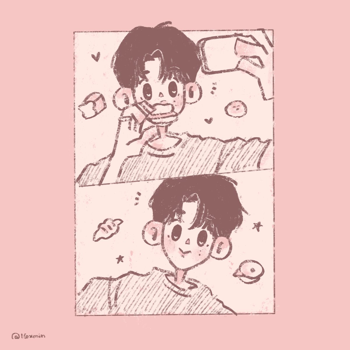 16xmin's tweet photo. nom 🥯🍞

#도겸 #DOKYEOM https://t.co/xUybA4EcKW