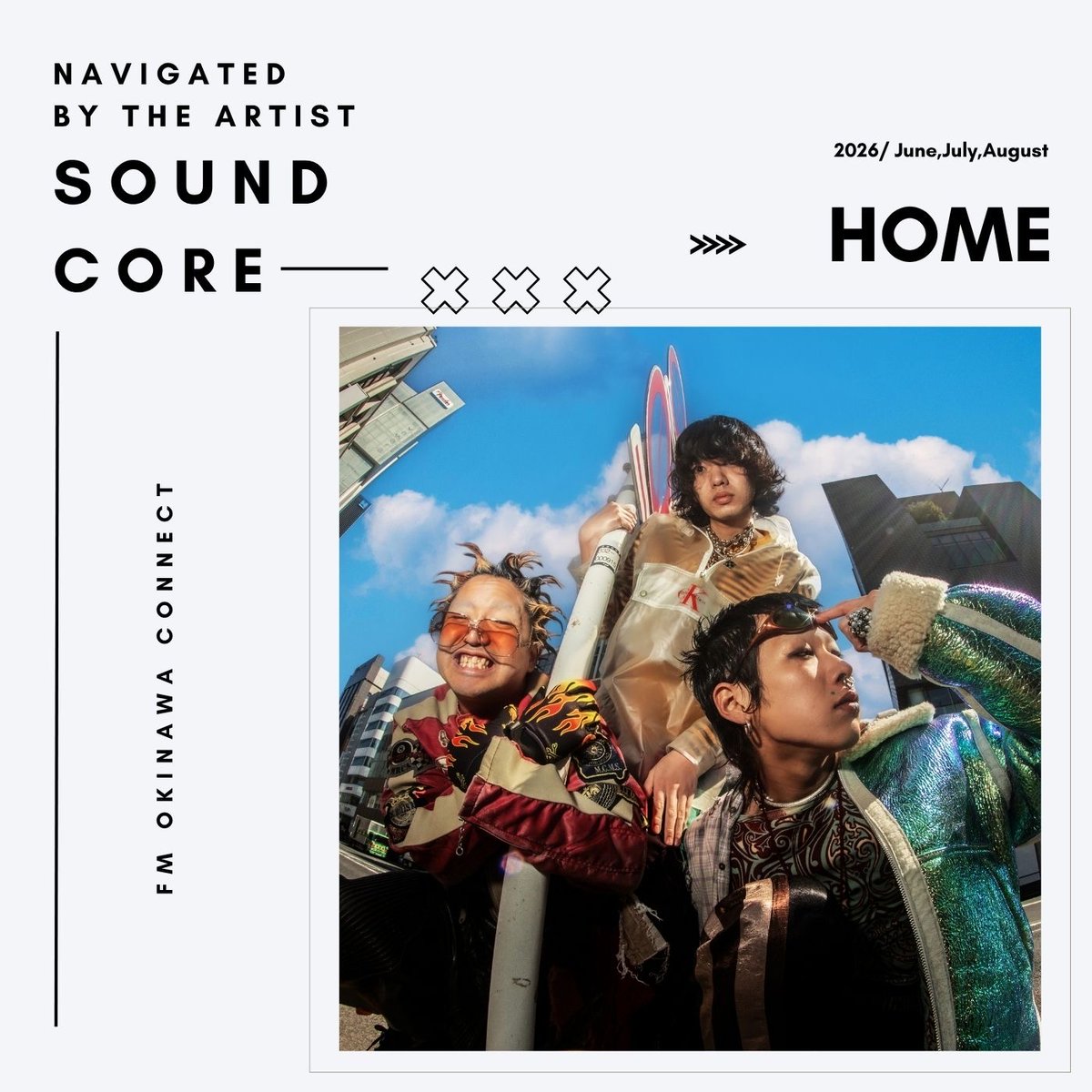 Connect873's tweet photo. 7月7日(火)
『sound core』

ナビゲーター
▶︎HOME
(@home_band_)

🗣️Topik
新曲「Deja Vu Slider」について
★初プロデュースを受けて広がった世界
★韓国での仲良しエピソード

🎤お届けした楽曲
「Deja Vu Slider」

📻radikohttps://radiko.jp/share/?sid=FM_OKINAWA&amp;t=20260707192450

#cnt873 https://t.co/QHdqlu9Lus